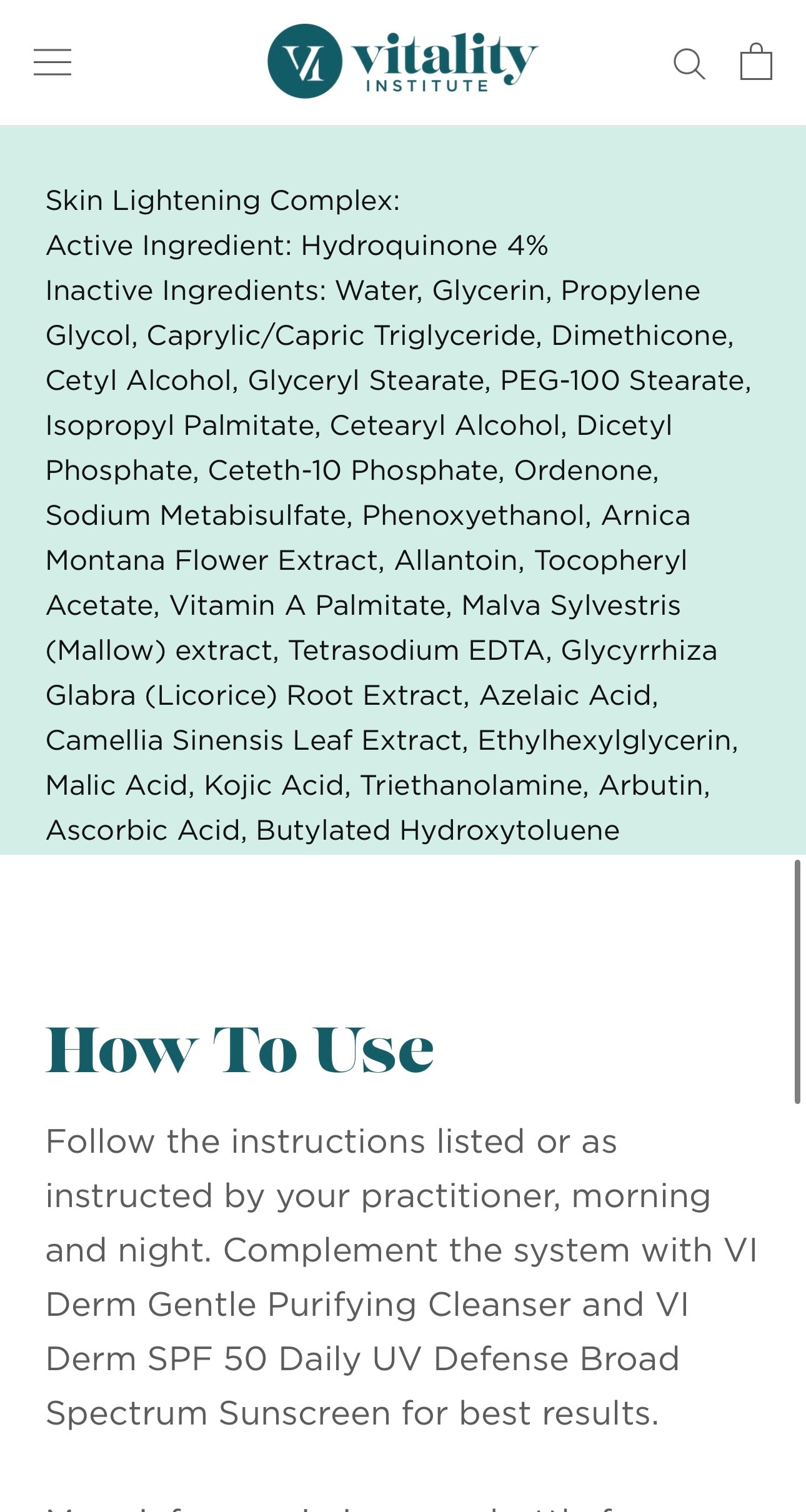 VI Derm Pigment Correcting System