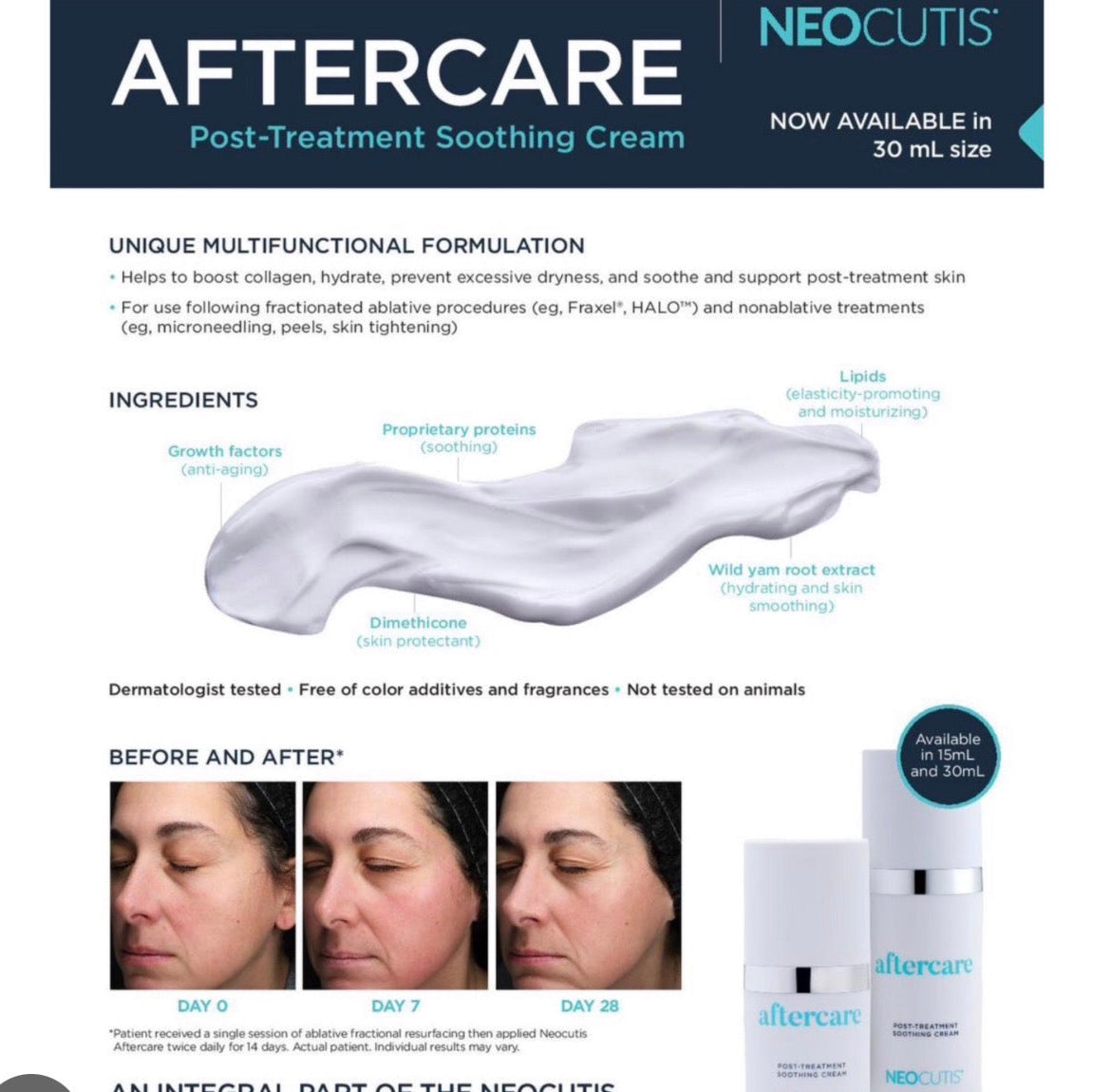 Neocutis AfterCare 30ml Post Treatment Soothing Cream New Beauty Winner